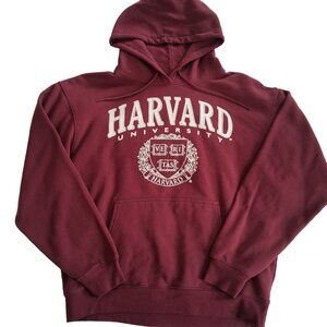 Harvard University Burgundy Hoodie w' Crest Pouch Pocket Unisex Size Large